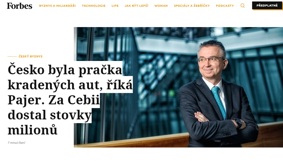 Příběh zakladatele společnosti Cebia v magazínu Forbes