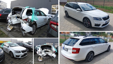 Octavia RS: Totálně zdemolovaná v Německu, v ČR jako nehavarovaná
