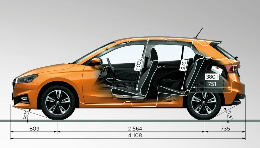 Objem kufru - Škoda Fabia