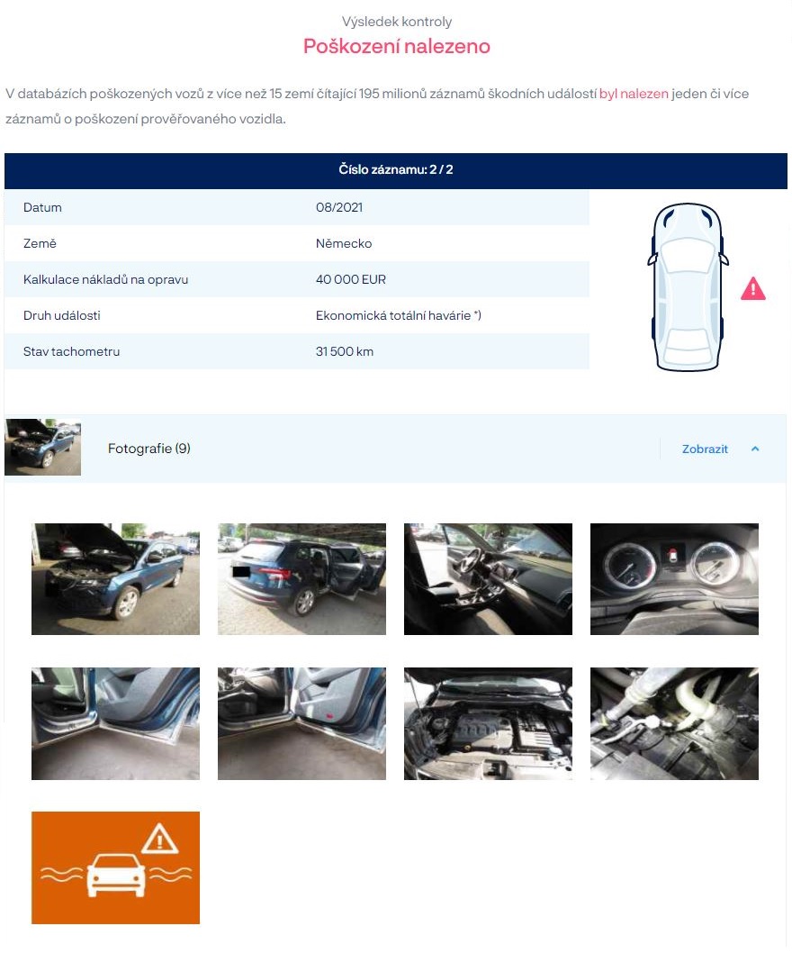 Škoda Karoq záznam poškozeni